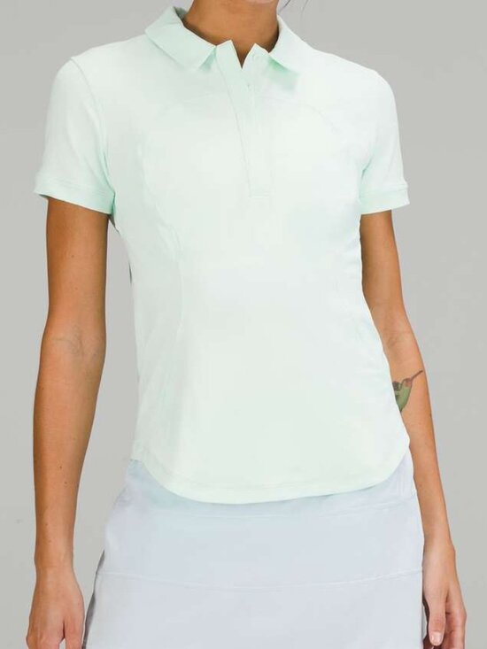 lululemon athletica Tops - Lululemon Mint Moment Quick-Dry Short-Sleeve Polo Shirt Size 12 NWOT